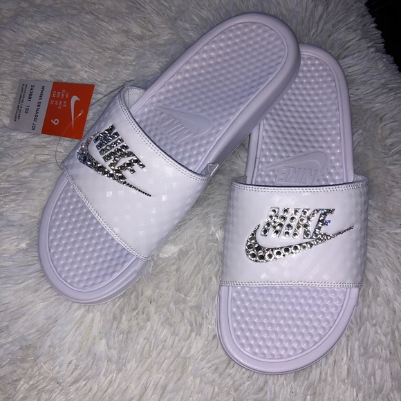 rhinestone nike slides